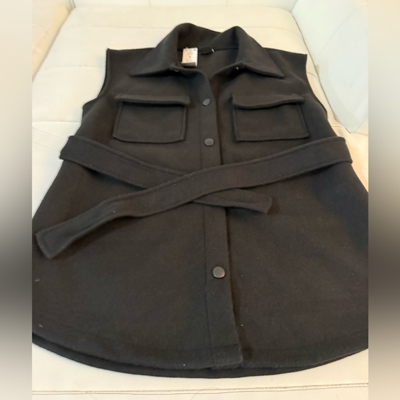 NWT Gina Tricot Vanja Black Belted cozy vest small - Picture 11 of 13